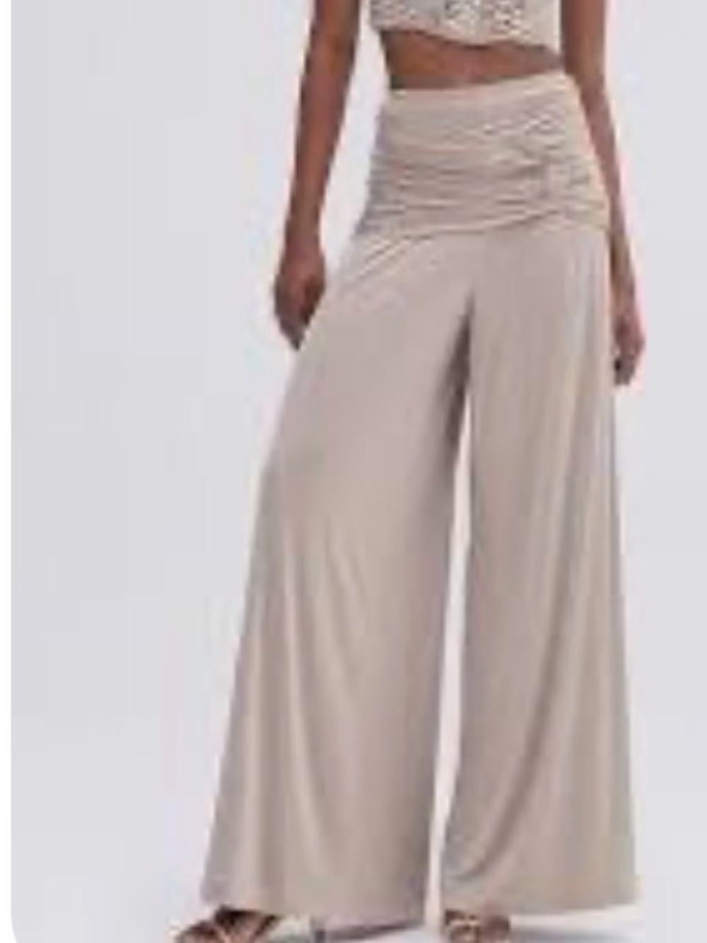 FP One Free People Slouch Pants High Waisted Wide Leg Boho L